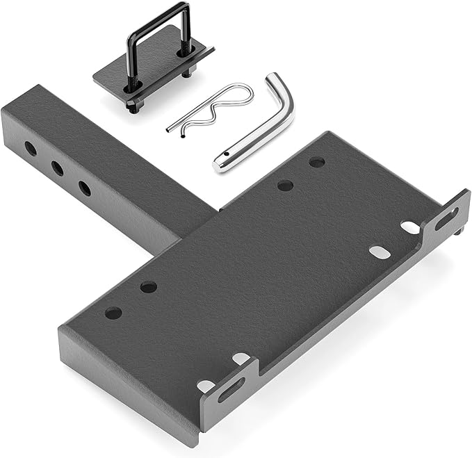 Tow Hitch 2 Inch, Trailer Hitch Winch Mount with 2" Receiver, Universal Heavy-Duty Winch Plate Bracket for Truck/Pickup/ATV/UTV/SUV, 17000 lbs Towing Capacity, Mounting Cradle, Black