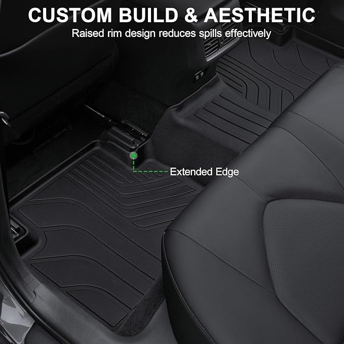 Floor Mats for 2018-2024 Toyota Camry FWD Only (Not Fit Hybrid or AWD), Rubber All Weather Protection Interior Floor Liners Door Sill Guards for Toyota Camry L/LE/SE/TRD/XLE/XSE Accessories