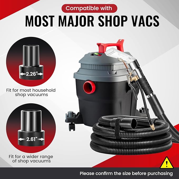 Extractor Attachment Kit for Shop Vac, Rip Clean Extractor Kit with Wand Hose Adapter Fit Carpet Sofa Car Cleaning for Home and Auto