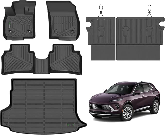 ANBINGO®- Floor Mats & Cargo Liner with Backrest Mats for 2021-2025 2026 Buick Envision,Car Mats for Buick Envision All Weather Floor Liners Full Set with Trunk Mat for Buick Envision Accessories