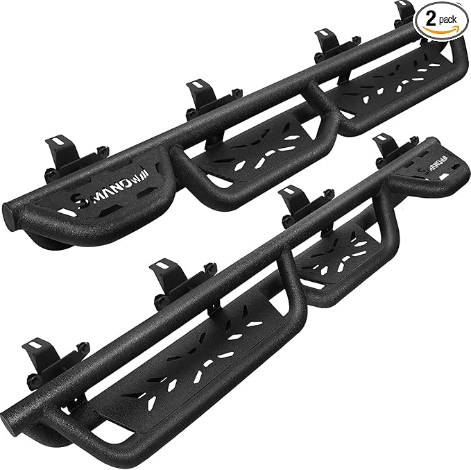 Wheel to Wheel Running Boards Compatible with 2020-2025 Jeep Gladiator Jt 4 Door, Bed Access Nerf Bars, Side Steps Made with Carbon Steel, Drop-Down Steps.