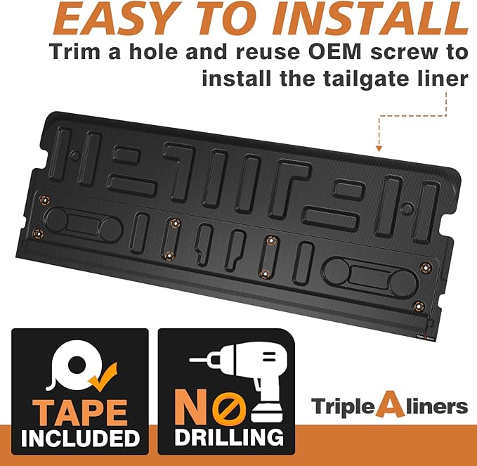 TripleAliners Tailgate Mat Compatible with Ford F-150 2021-2025 Accessories Truck Tailgate Liner All-Weather Protector Cargo Cover Custom Fit for F150 (Not Fit Work Surface or Pro Access Tailgate)
