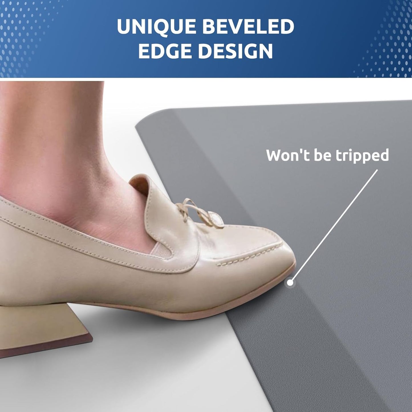 KitchenClouds Kitchen Mat Cushioned Anti Fatigue Rug 22"x72" Waterproof, Non Slip, Standing and Comfort Desk/Floor Mats for House Sink Office (Grey,0.8inch)