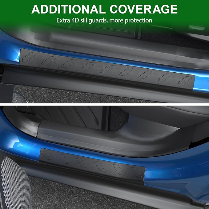 Floor Mats Custom Fit for 2024 2025 2026 Chevy Trax (Activ LS LT 1RS 2RS) / Buick Envista, All Weather TPE Car Mats Including Front & 2nd Row Automotive Liner & Door Sill Guards Accessories