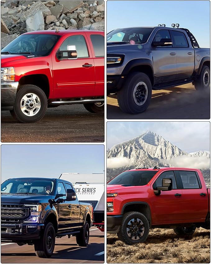 ECCPP fit for Chevy Towing Mirrors for GMC Power Heated LED Turn Arrow Signal Reverse Light Tow Mirrors for 2008-2013 for Chevy for Silverado for GMC for Sierra 2007 for Silverado New Body Style