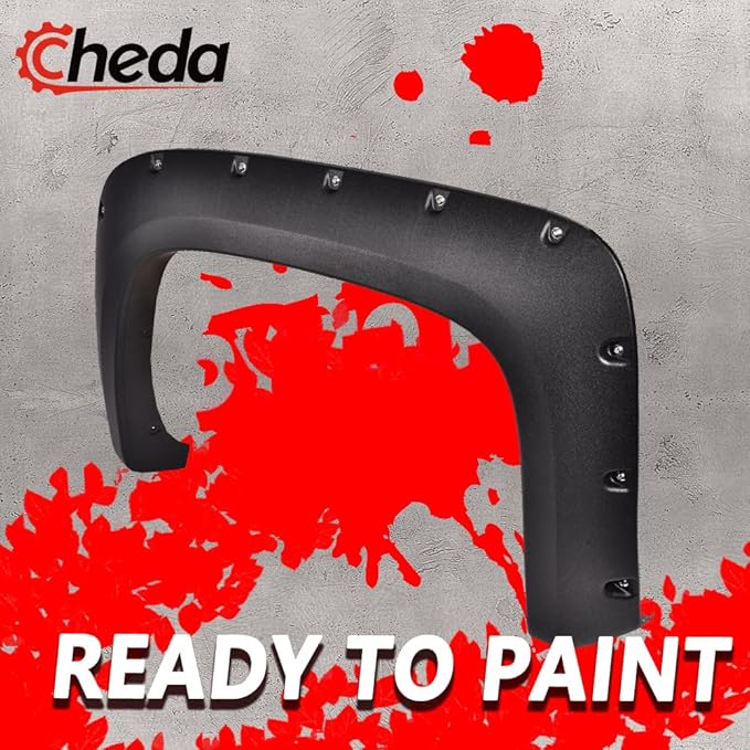 CHEDA Pocket Style Fender Flares, Compatible With 2011-2016 Ford F-250 F-350 Super Duty, Textured Black, BC3Z16006A, BC3Z16005A