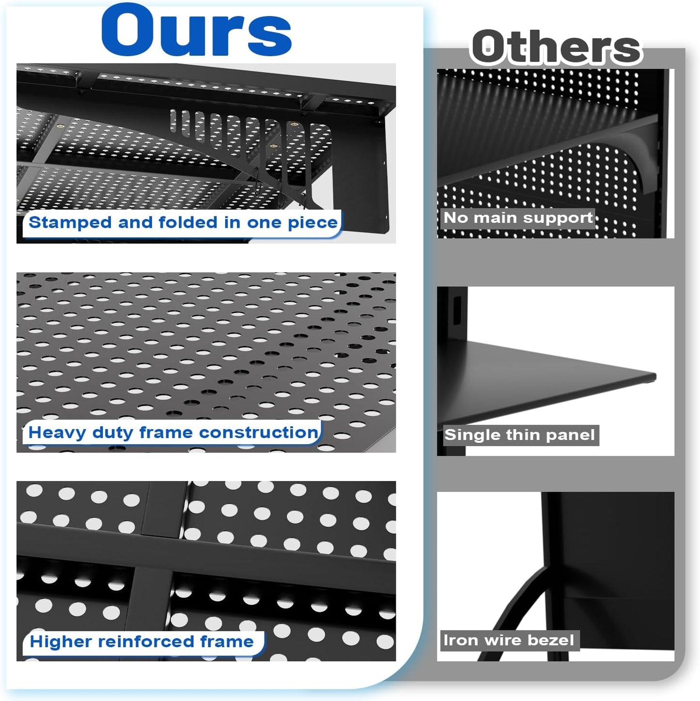 YOLENY 2-Pack 2x3FT Adjustable Heavy Duty Garage Wall Shelving, 500lbs Load Capacity Wall Mount Storage Shelf, Garage Storage Rack with Hooks, Metal Floating Shelves Organizer for Workshop