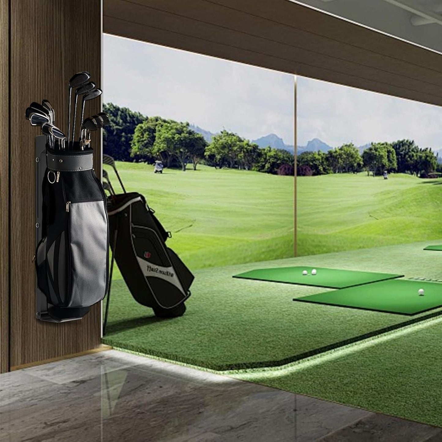 Wall Mount Golf Bag Storage Rack - Wall Mount Rack for Garage, Club Dock for Golfing Bag | Space Saving | Easy Install & Use