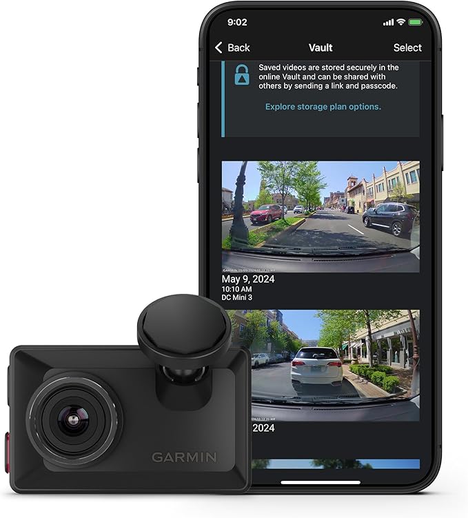 Garmin Dash Cam™ X310, Compact 4k Ultra HD Touchscreen Dash Cam with a 140-degree Field of View, Built in Clarity™ Polarizer, Voice Controlled, GPS, 2.4” Display, Automatic Recording