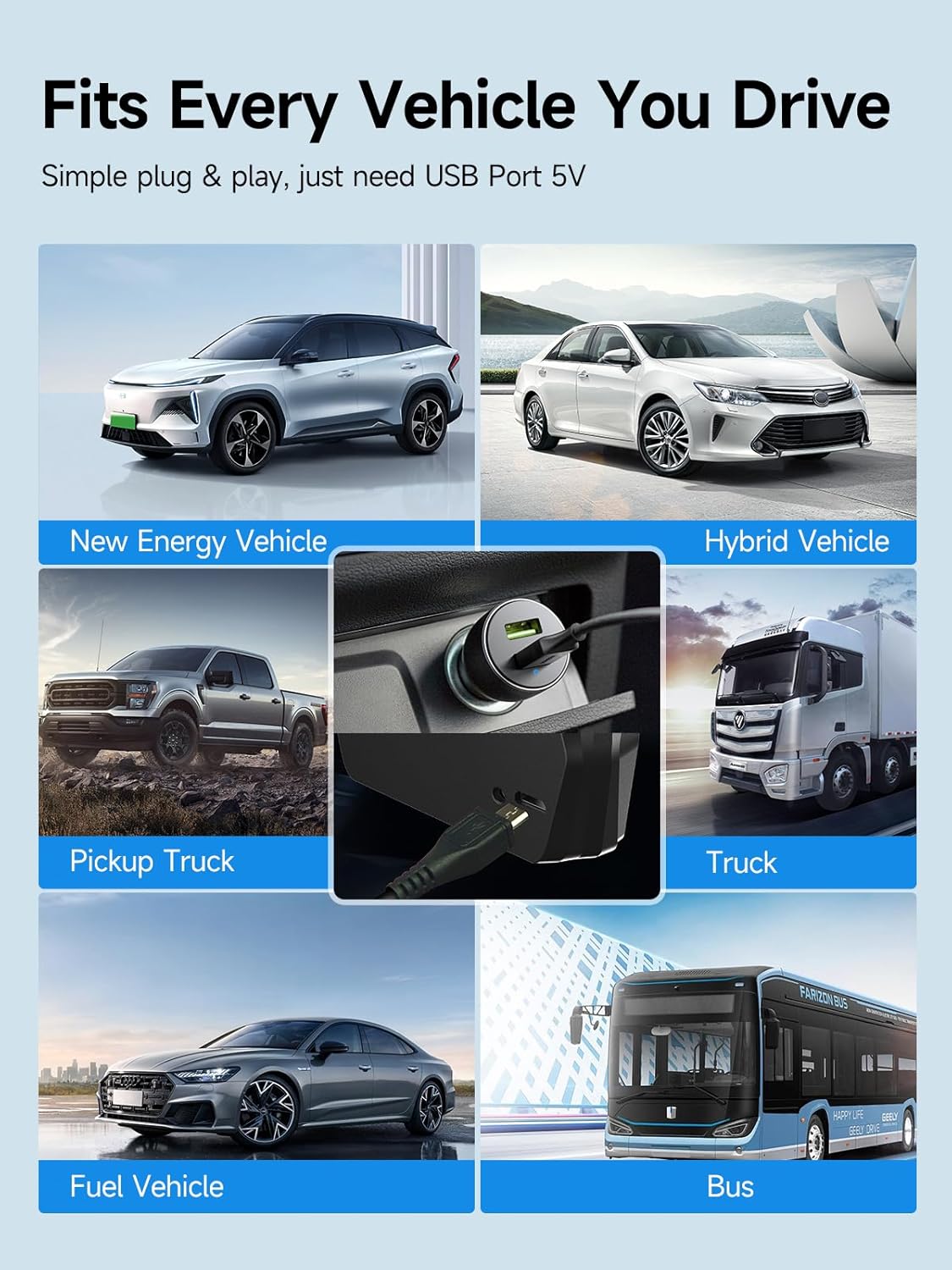 Moman Car HUD Digital Speedometer for Car Head Up Display KM/H MPH Compass Direction USB Cable Plug & Play Over Speed Alert for All Vehicle