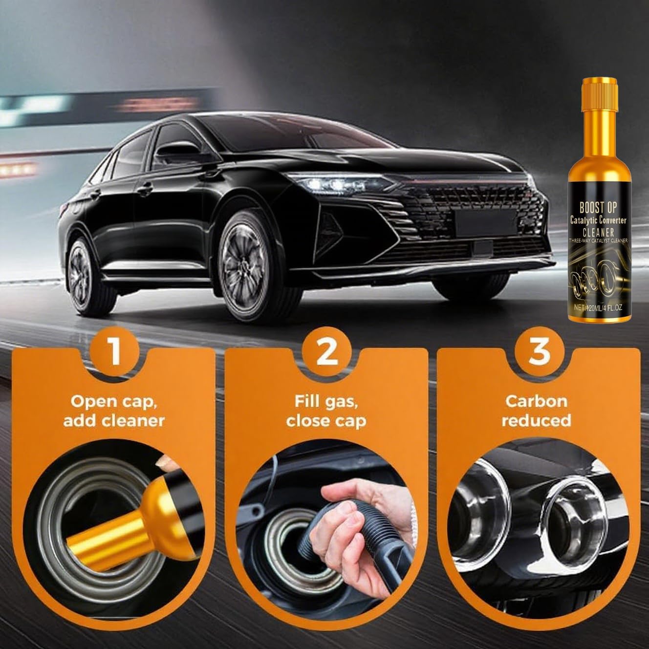 Catalytic Cleaner, Boost Up Catalytic, Boost Up Catalytic Converter Cleaner Auto Parts EngineFuel and Exhaust Pipe Cleaners,Fuel System Treatment Oil for Gas and Diesel Car (1PCS)