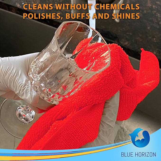 Microfiber Cleaning Towels, 3 Dozen Commercial and Household Bulk Pack, Ultra Soft Plush Wash-Cloths, Micro-fiber Detailing Cleaning Cloths for Car, Household and Commercial (Red, 16" x 16")