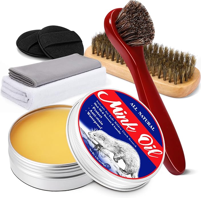 6in1 Mink Oil, 3.52 OZ Mink Oil for Leather Boots,Leather Conditioner and Cleaner,Leather Boot Care Kit for Leather Shoes Boots Couches Jackets Gloves Car Seats Hats Saddles and Harnesses