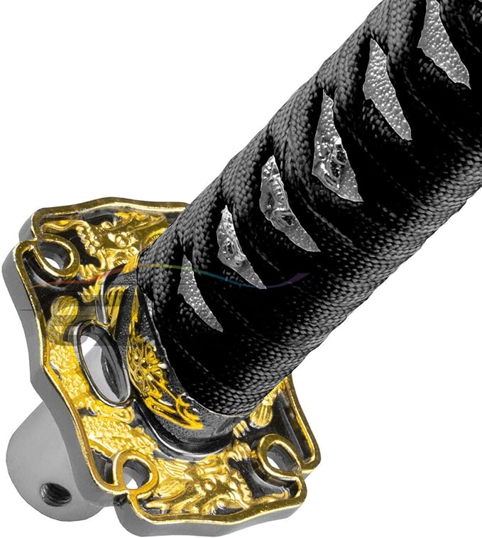 EZAUTOWRAP 15cm Black White Shift Knob Samurai Sword Alloy Katana with Adapter Universal