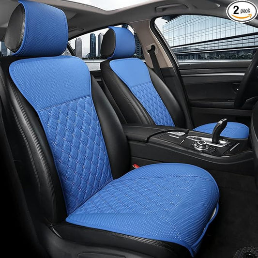 Black Panther 1 Pair Car Seat Covers, Luxury Car Seat Protectors, Universal Anti-Slip Driver Seat Cover with Backrest,Diamond Pattern (Blue)