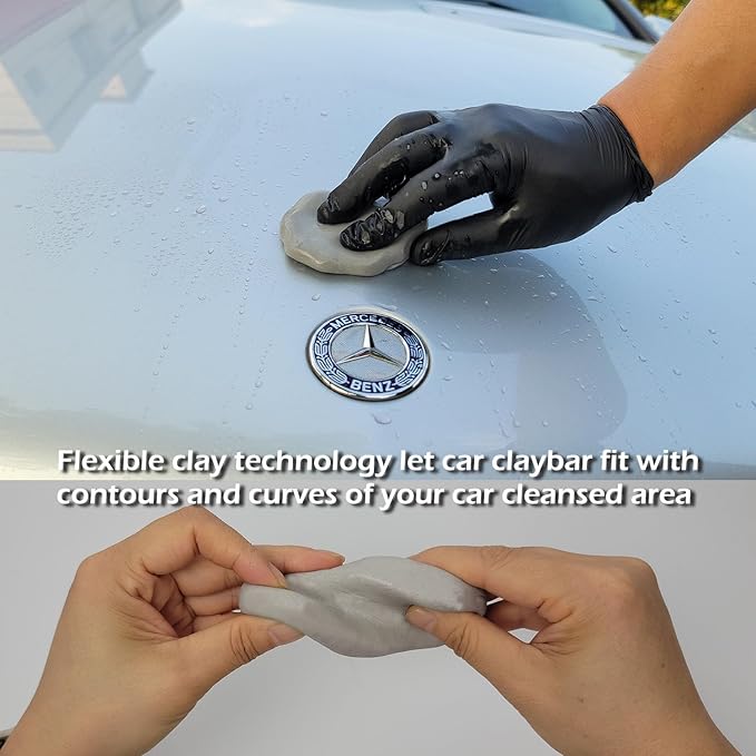 Car Clay Bars Auto Detailing 10 Pack with Lubricant Tablets 8 Pack, Include Portable Spray Bottle and Micro-Fiber Towel, for Car Wash Detailing Clean(10x50g