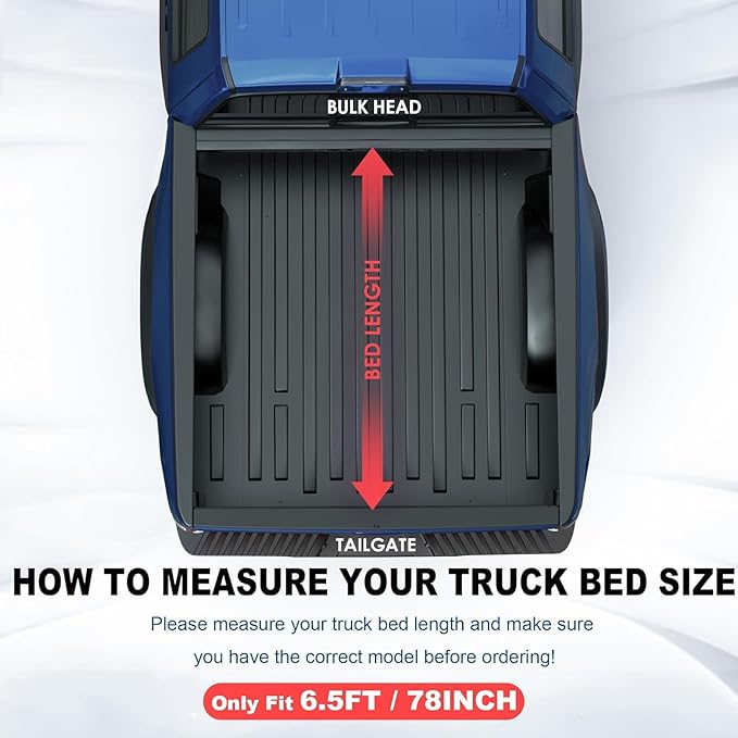 Fiberglass Tri Hard Truck Bed Compatible for 2004-2008 Ford F150 Styleside (Not for Flareside) 6.5 FT Bed On Top 76.3 inch Tonneau Cover