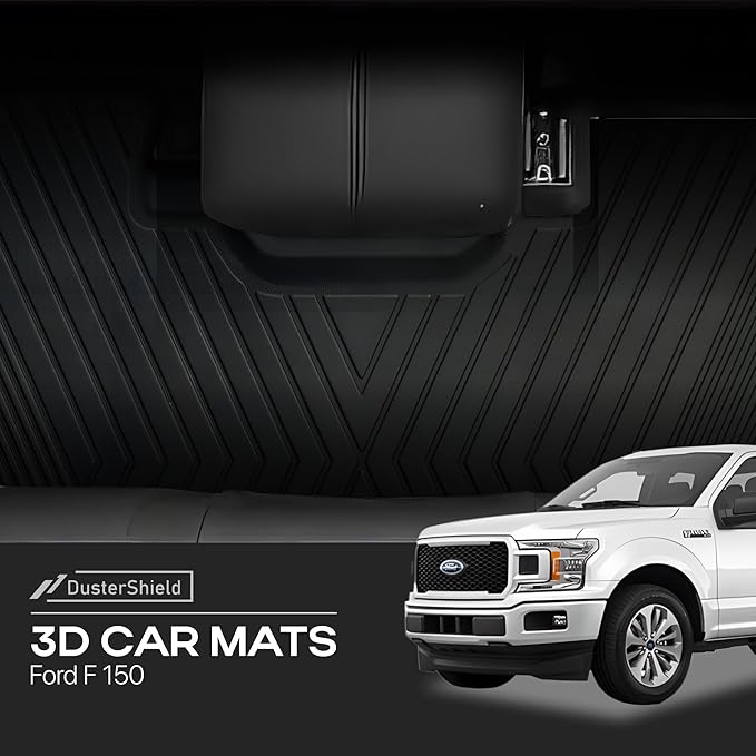 Compatible with Ford F-150 2015-2024 2025 – All-Weather Custom Fit Floor Mats, Heavy Duty TPE Car Mats Full Set for SuperCrew Cab