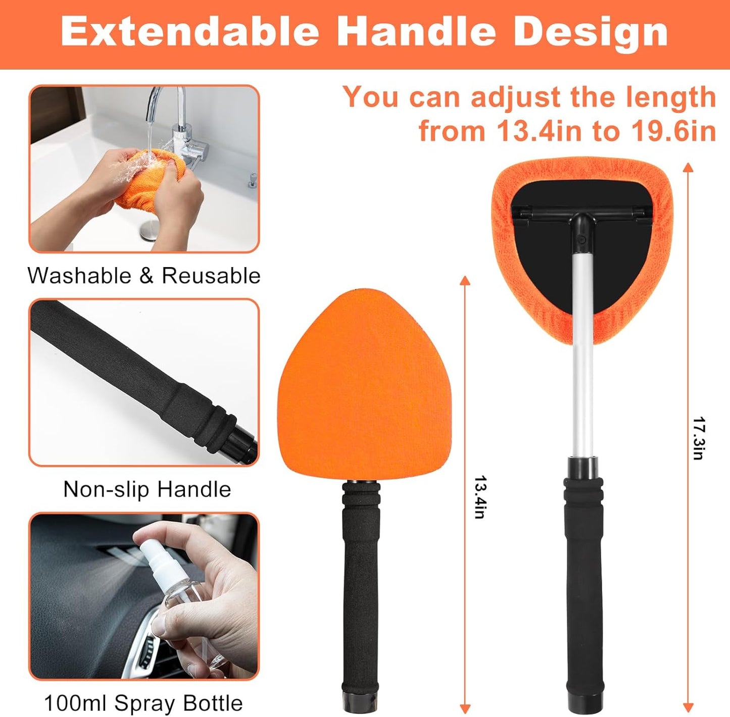 Viewsun Windshield Cleaner Tool, 15Pcs Car Interior Cleaning Kit, Detailing Kit Cleaner, Detailing Brush, Cleaning Gel, Inside Cleaning Supplies Accessories for Trucks, SUVs, RVs Window