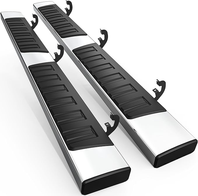 AUTOSAVER88 6.5" Running Boards Compatible with 2019-2025 Chevy Silverado/GMC Sierra 1500, 2020-2025 2500HD 3500HD Extended/Double Cab, Chrome Side Step Nerf Bars