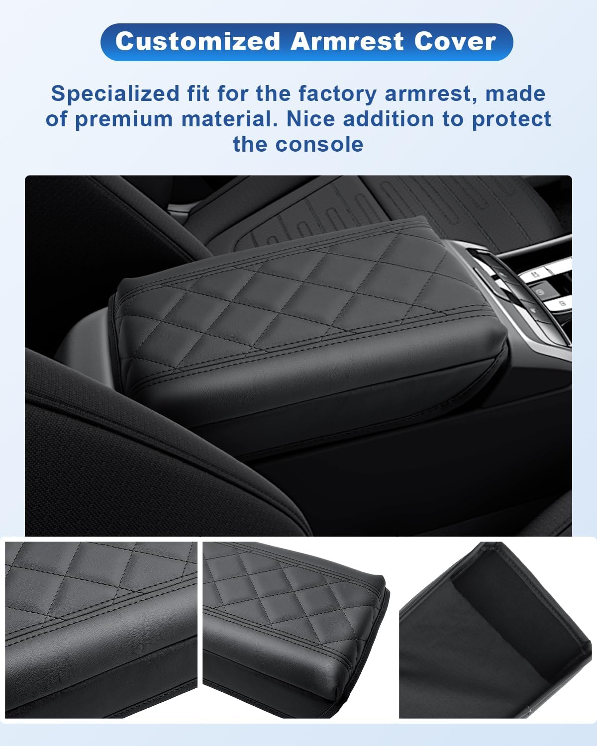 CDEFG Compatible with 2024 Hyundai Tucson Center Console Cover for 2022-2024 Santa Cruz Accessories Armrest Cover 2022-2024 Hyundai Tucson Hybrid Middle Console Pad Arm Rest Cushion