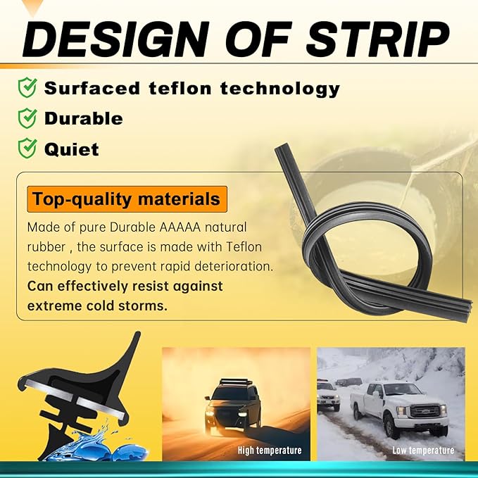 AUTOBOO 24" and 14" Windshield Wipers Blades (Pack Of 2),OEM Quality Premium All-Seasons Wiper blades,Stable and Quiet Armor wiper blades