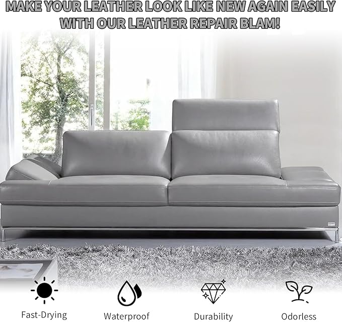 Gray Leather Recoloring Balm with 100ml Mink Oil,Leather Couch Scratch Remover,Leather Repair kit for Vinyl Furniture and Car Interior,Leather Dye Paint,Mink Oil for Leather