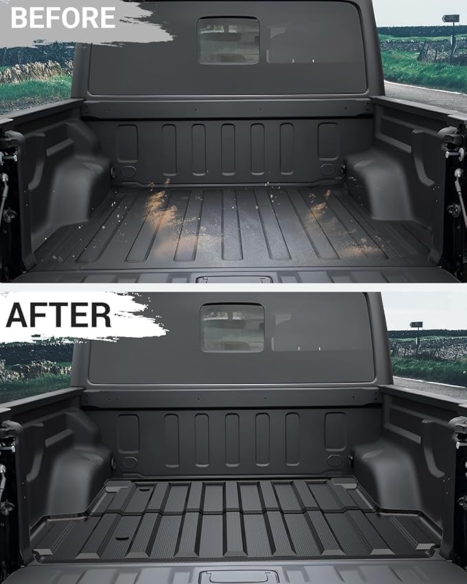 Ecarzo Truck Bed Mat for Jeep Gladiator JT 2025 2024 2023 2022 2021 2020 5FT Custom-Fit Heavy-Duty Odorless TPE Liner Anti-Slip All-Weather Cargo Bed Liner Tailgate Mat Easy-Clean Pickup Accessory