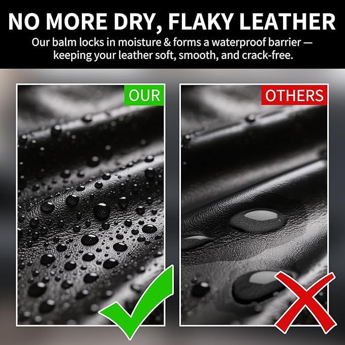 Leather Recoloring Balm with 100ml Mink Oil, Black Leather Repair Kit and Scratch Remover for Furniture, Car Seats, Sofas, Dye & Restorer for Couches, Vinyl, PU, Faux