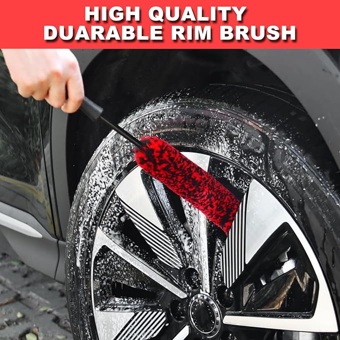 12Pcs Wheel Brush Kit for Cleaning Wheel and Tire, Wheel and Rim Brush, Car Detailing Brushes, Tire Brush, Bendable & Durable Car Wheel Rim Cleaner Brush Set,Car Detailing Cleaning Brush Supplies Kit