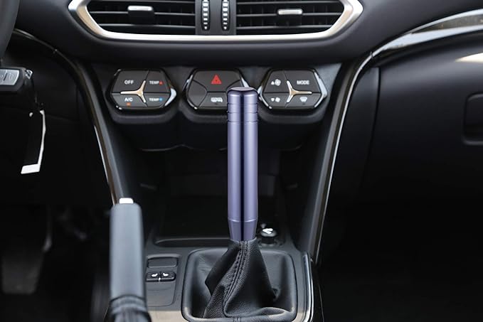 Long Shift Knob Extension Shifter Handle Aluminum Alloy Gear Stick Transmissions Weighted Shifting Lever Universal Fit Most Manual Automatic Cars Truck SUV (Titanium)