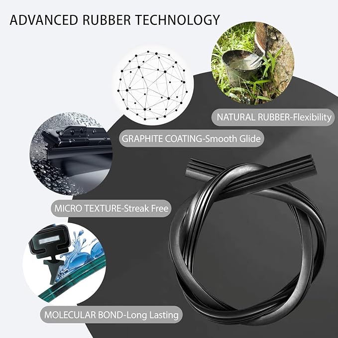 Windshield Wiper Blades for 2024 2025 Toyota Tacoma - Front Set (24"+20") Premium All-Season Beam Wipers