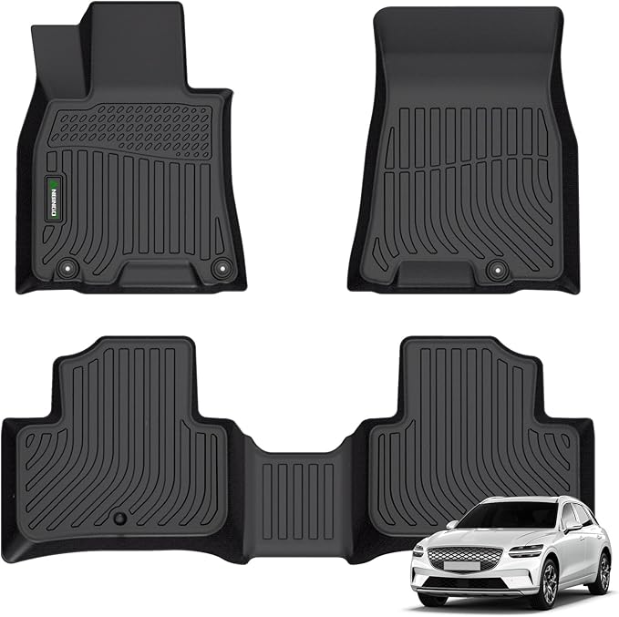 ANBINGO®-for 2026-2022 Genesis GV70 Floor Mats (Not Fit Electrified GV70)，Car Mats for Genesis GV70 All Weather Floor Mats TPE Fits Front& Rear Row GV70 Accessories-Black