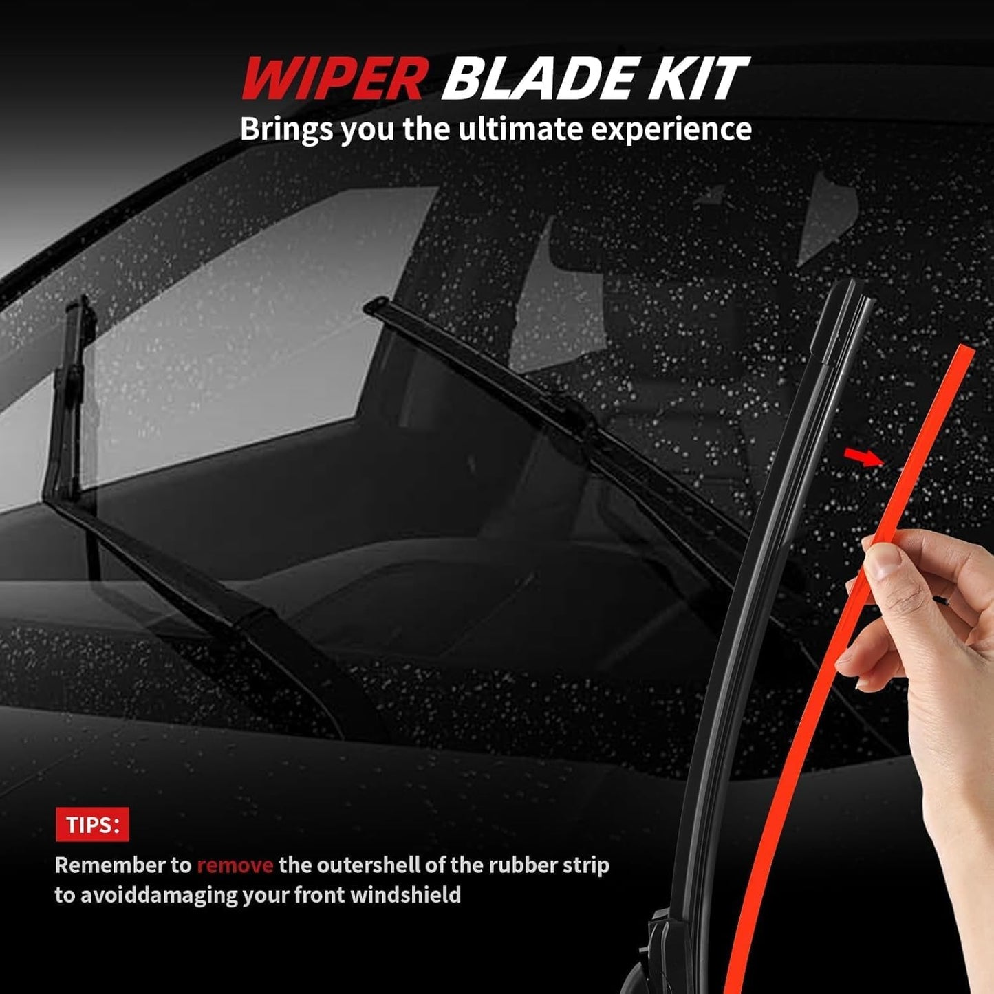 OTUAYAUTO Windshield Wiper Blades - Replacement for Porsche Macan 2015-2023, Front and Rear Wipers Set, Top Lock - 24"+20"+15" (Pack of 3)