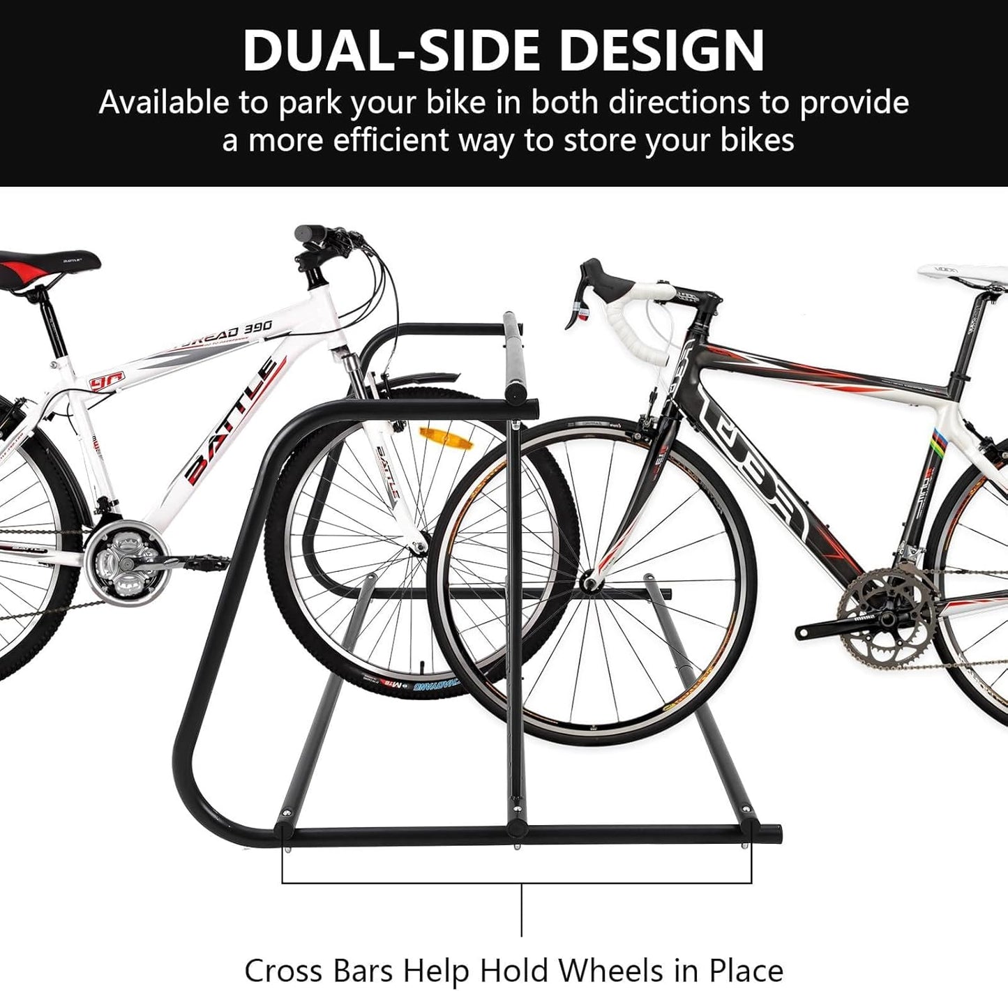 Commercial Floor Bike Rack Stand - 10-Bike Capacity, Premium Steel, Superior Stability, Suitable for Various Locations