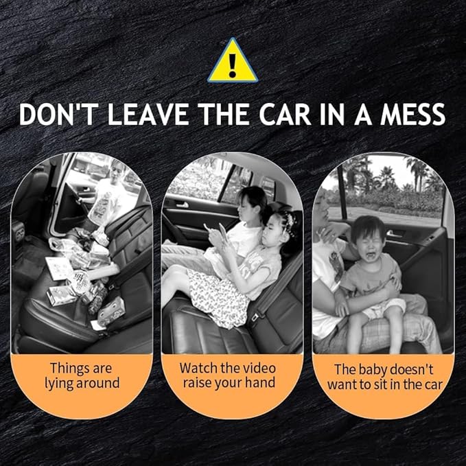 Leather Car Backseat Organizer with Tablet Holder - 9 Large Storage Pockets, Foldable Food Tray & Anti-Scratch Kick Mats - Universal Car Seat Protector for Kids, Pets & Travel Accessories 1 Pack