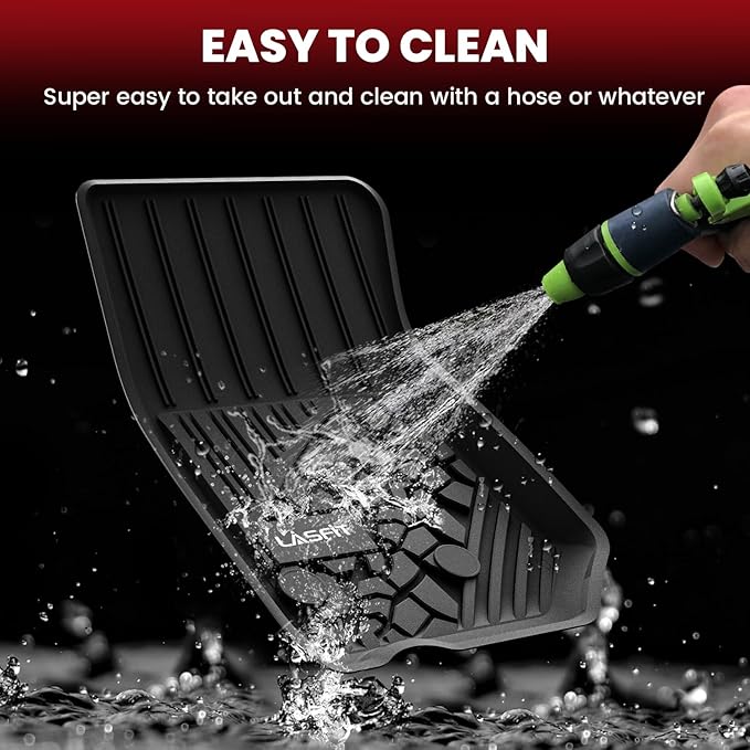 LASFIT Floor Mats for Jeep Wrangler JK 2014-2018 Unlimited 4-Door (NOT for JL or 2-Door) All Weather TPE Custom Fit Car Mats Floor Liners 1st & 2nd Row, Black