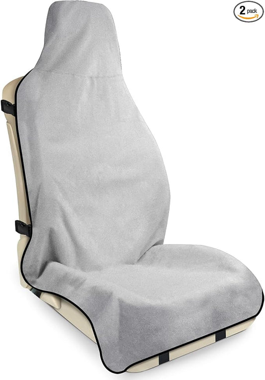 Waterproof Seat Cover Towel, Premium Sweat Carseat Protector, Perfect for Universal Anti-Slip Car Truck SUV Seat, Great for Surfing Yoga Gym Workout, Gray