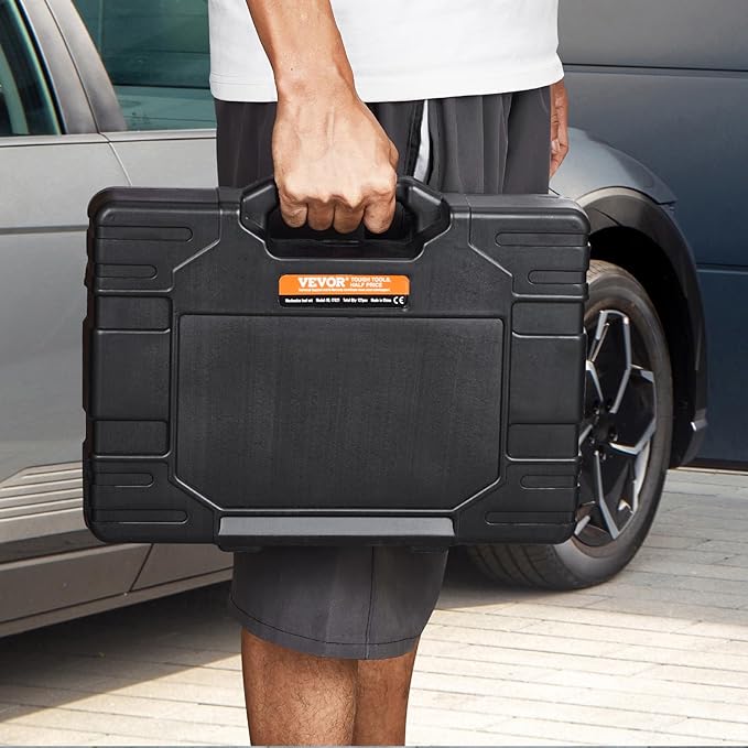 VEVOR 121-Piece Mechanics Tool Set - 1/4" 3/8" 1/2" Drive Sockets - SAE and Metric Mechanic Tool Kit with Bits - Ratchet Handle, Wrenches, Accessories, and Plastic Storage Case for Automotive Repair