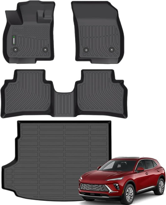 ANBINGO®-for Buick Envision Floor Mats 2021-2025 2026, Car Mats for Envision All Weather Floor Mats Protection TPE Custom Fit 1st & 2nd Row & Envision Cargo Mat Accessories, Black