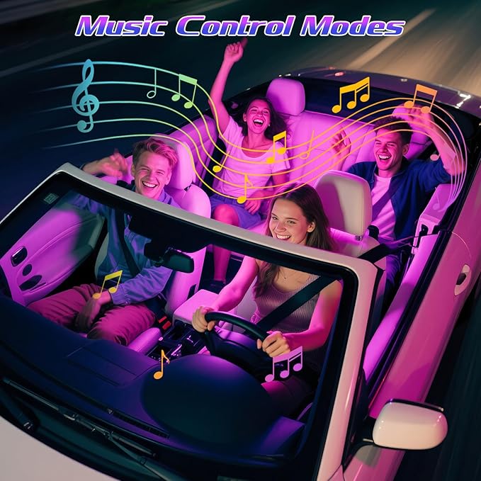 Winzwon Led Lights for Car Accessories Interior, Christmas Stocking Stuffers for Men Women Teen Girls, White Elephant Gifts for Adults, APP Control with USB Port Color Change Lights for Truck Decor