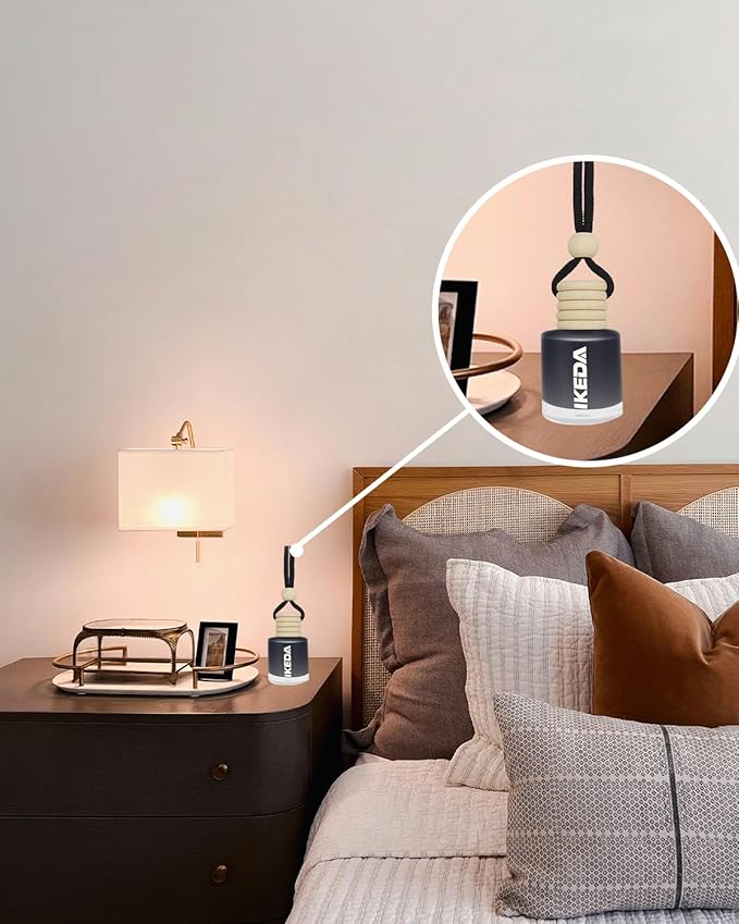 Car Air Freshener Hanging,Cylindrical Auto Scent with Vent Clip Bottle,45-Days Long Lasting Fragrance, Essential Oil Diffuser Odor Eliminator for Women (Circle, ice)