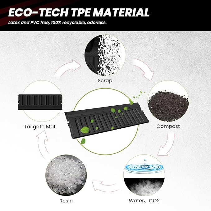 LASFIT Tailgate Mat for Toyota Tacoma 2005-2023 (Not Fit Drop-in Liners), All Weather Truck Tailgate Liner for Tacoma TPE Tailgate Protector Liner Tacoma 2005-2020 2021 2022 2023 Accessories, Black