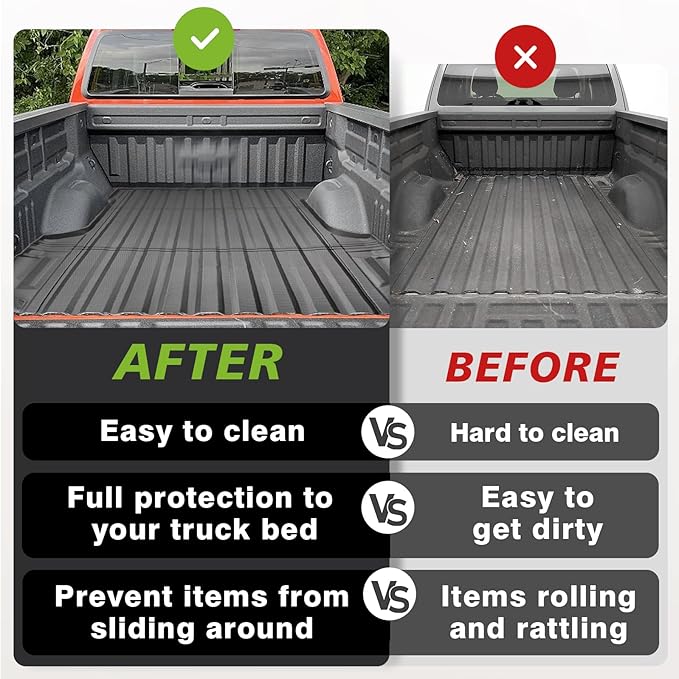 TripleAliners Truck Bed Mat Compatible with 2015-2022 Chevy Colorado/GMC Canyon Accessories 5FT Vehicle Perfectly Flush All Weather Protection TPE Heavy Duty Pickup Car Bed Cargo Mat