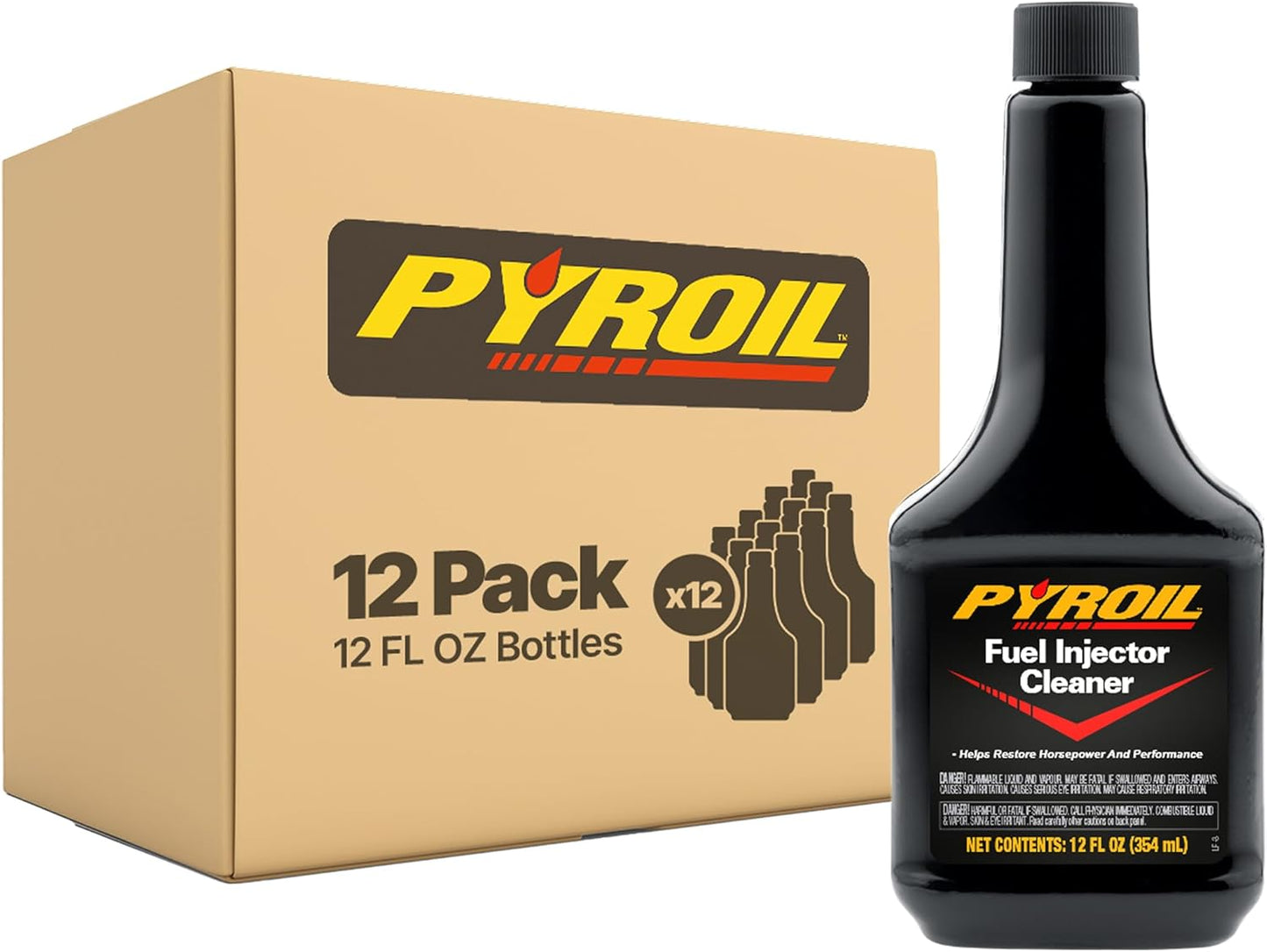 Fuel Injector Cleaner, Cleans Deposits, Improves Engine Performance & Gas Efficiency, 12 Fl Oz (Pack of 12)