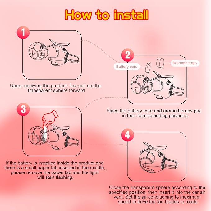 Lucky Cat Car Air Freshener with 6 Colors LED Lights & 4 Scented Pads – Subtle Fragrance, Decorative Auto Accessories