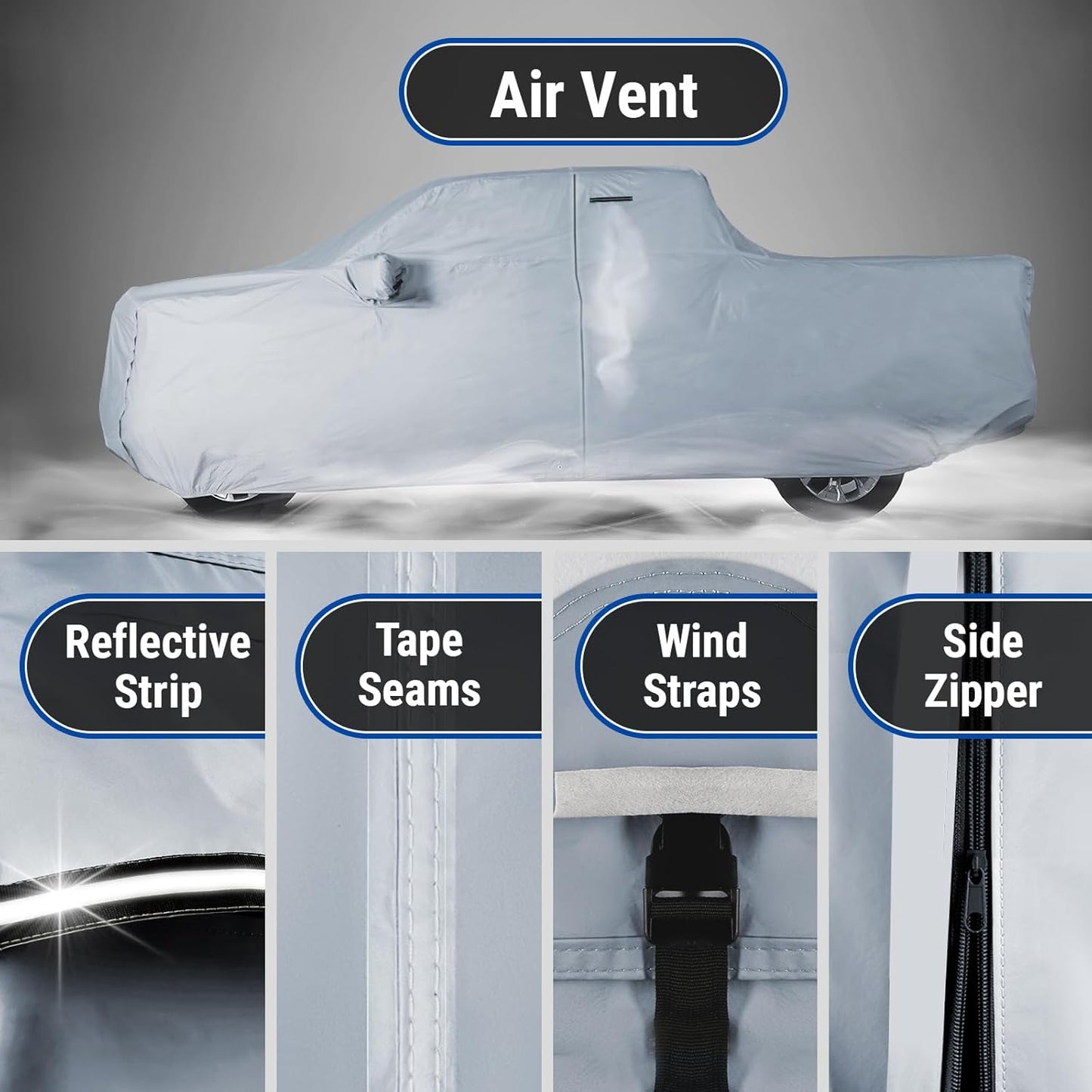 iCarCover Fits 2005-2010 Dakota Crew/Quad Cab, 5.4 ft Short Bed Dodge Truck Cover Automobiles Form-Fit Padded Full Exterior Waterproof Automobiles Protection Covers