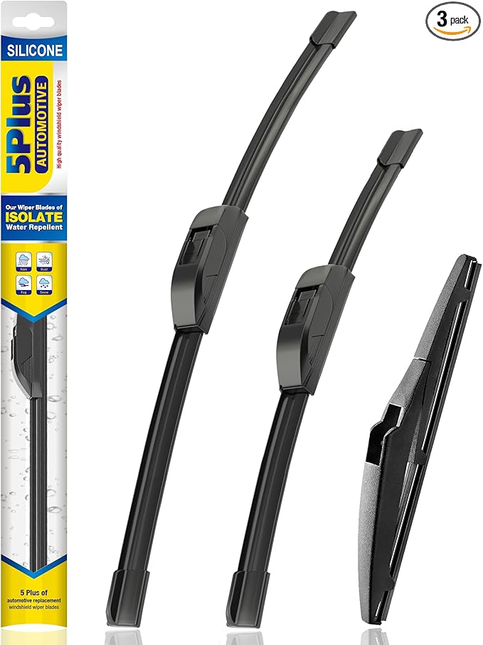 5 PLUS® Silicone Windshield Wipers Replacement for 2012 2013 2014 2015 2016 2017 2018 2019 Toyota Prius C Wiper Blades(Set of 3),Automotive Replacement Windshield Wiper Blades For My Car-28"/14"/8"