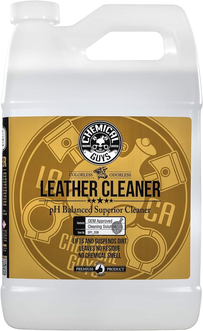 Chemical Guys SPI_208 Colorless and Odorless Leather Cleaner for Car Interiors, Furniture, Apparel, Boots, and More (Works on Natural, Synthetic, Pleather, Faux Leather and More), 128 fl oz (1 Gal)