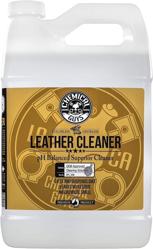 Chemical Guys SPI_208 Colorless and Odorless Leather Cleaner for Car Interiors, Furniture, Apparel, Boots, and More (Works on Natural, Synthetic, Pleather, Faux Leather and More), 128 fl oz (1 Gal)